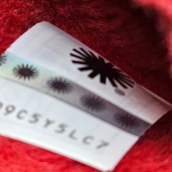 UGG Slides Samba Red Mens M FLUFF YOU Indoor Outdoor Slippers Sandals 12 USA 45 - Picture 9 of 14